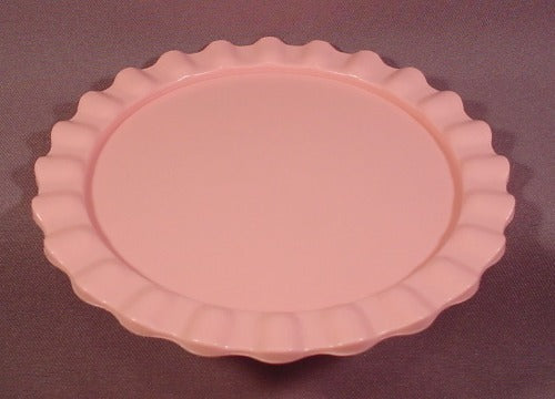 Fisher Price Pink Cake Plate With Scalloped Or Fluted Edges, 2152 C