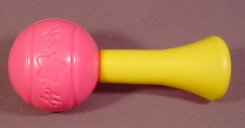 Fisher Price Hot Pink Maraca With Yellow Handle, 4 3/4" Long, 2210