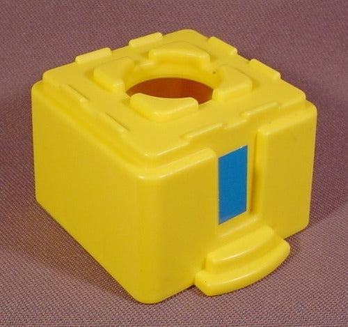 Fisher Price Flip Track Yellow Building With Blue Stickers In Doors