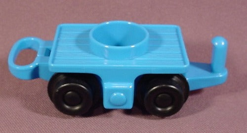 Fisher Price Flip Track Blue Train Flat Car With Front & Back Hitch