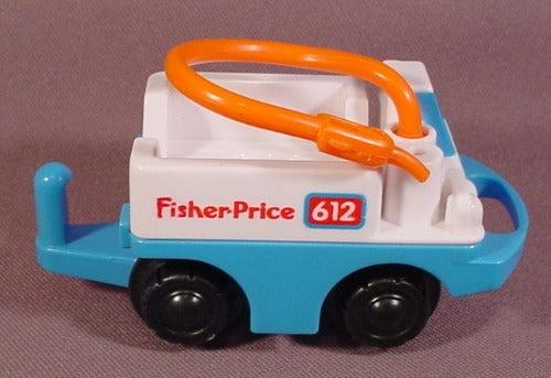 Fisher Price Flip Track Blue & White Fuel Truck With Orange Gas Hos