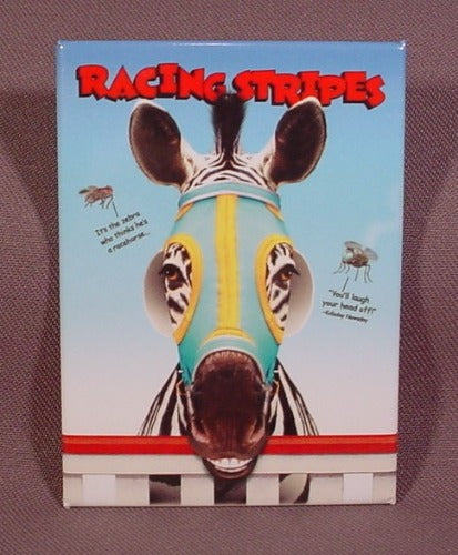 Pinback Button 3 5/8 By 2 5/8", Racing Stripes, Movie Dvd