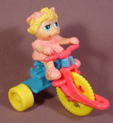 Mcdonalds 1990 Muppet Babies Miss Piggy PVC Figure With Her Tricycl