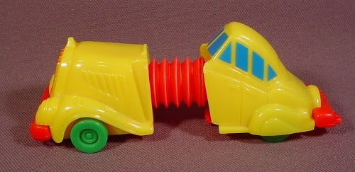 Wendy's Restaurant 1996 Cartoon Cars Split Apart Yellow Coupe, 3 1/