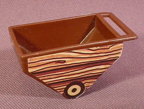Brown Lawn Wheelbarrow Spreader With Woodgrain Stickers Toy 1 1/2"