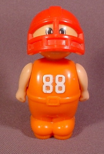 Little People Person Football Player With Orange Clothes & Red Helm