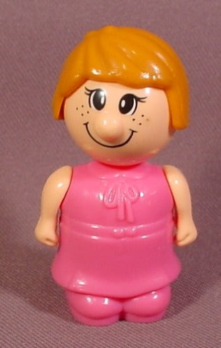 Little People Person With Pink Clothes & Brown Hair, 2 5/8" Tall, P