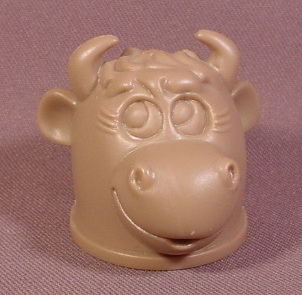 Figural Bottle Top Topper Brown Cow Head, Plastic, 1 3/4" Tall