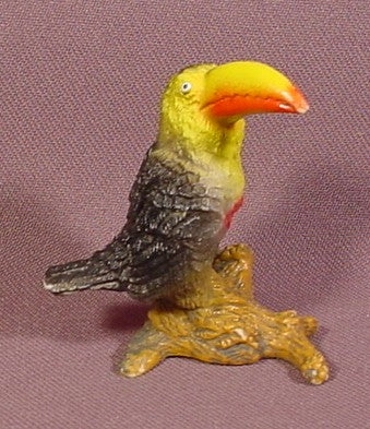 Toucan Perched On A Log Bird Animal PVC Figure, 2 1/8" Tall