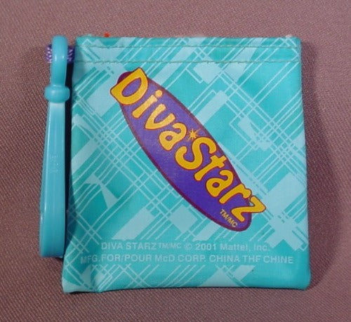Mcdonalds 2001 Diva Starz Blue Clip On Purse, 3" Square, Velcro Clo