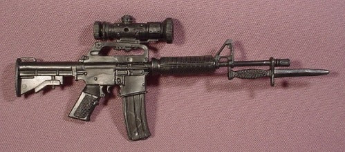 Gi Joe Black Assault Rifle Weapon 6 1/2" Long Accessory For 12" Tal