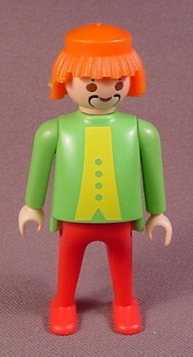 Playmobil Adult Male Clown Figure With Shaggy Orange Hair