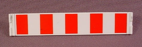 Playmobil White Traffic Barrier With Vertical Red Stripes, 4 Clips