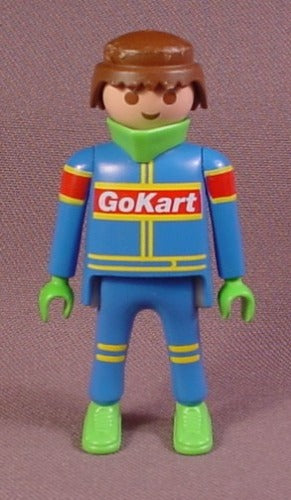 Playmobil Adult Male Go-Kart Racer Figure In A Blue Racing Suit