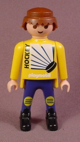 Playmobil Adult Male Hockey Player Figure In Blue Pants
