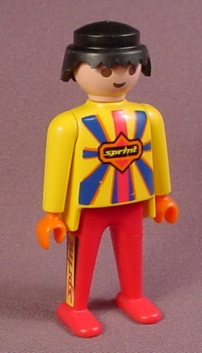 Playmobil Adult Male Bicyclist Figure With A Yellow Shirt
