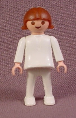 Playmobil Female Girl Figure With All White Outfit, 3211 3223 3416,