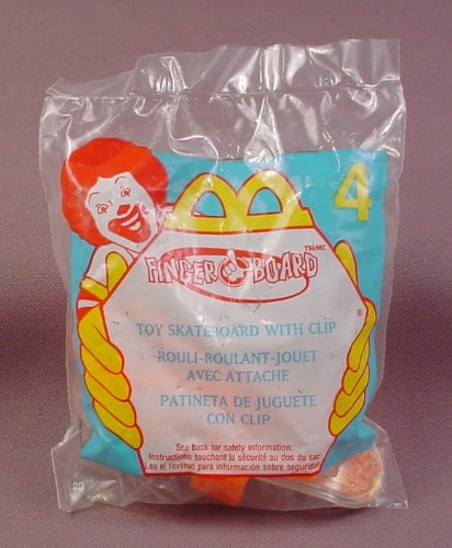 Mcdonalds 2000 Finger Board Skateboard With Clip Toy, Sealed, #4