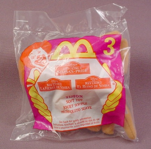 Mcdonalds 1998 Disney Lion King Ii Simba's Pride Timon Toy, Sealed,