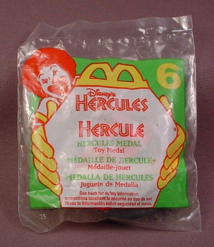 Mcdonalds 1997 Disney Hercules Medal Toy, Sealed In Original Bag, #