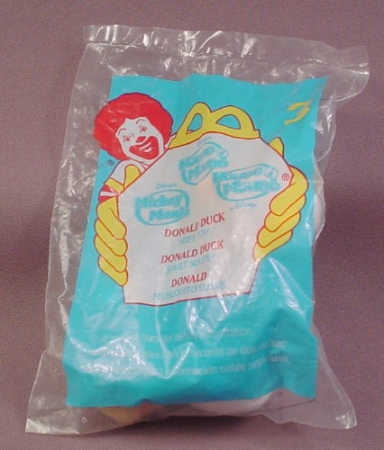 Mcdonalds 2001 Disney Mickey Mania Donald Duck Toy, Sealed In Bag,