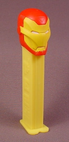 Pez Iron Man, Pez Candy Dispenser, Yellow Stem