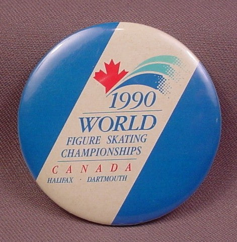 Pinback Button 2 1/2" Round, 1990 World Figure Skating Championship