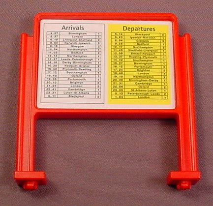 Playmobil Red Airport Notice Board Sign, Departures & Arrivals On O