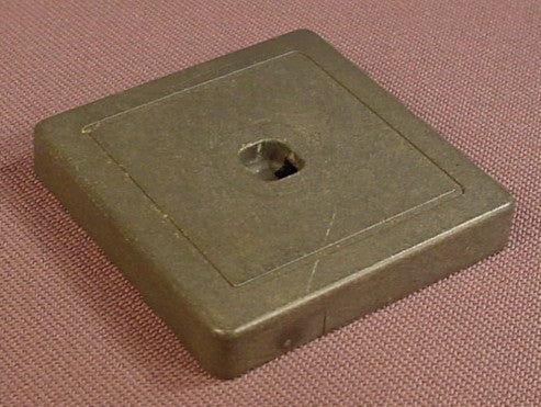 Playmobil Dark Gray Square Base With A System X Socket In The Middle, 1 3/4 Inches Square, 3179 3182 3386 3879 3881 4157 5366 5495 5663 5705 5981 5986 6288 7191 9052 70557, Grey, 30 09 9140