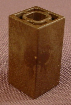 Playmobil Dark Brown System X Block With Sockets In Both Ends, 1 1/8 Inches Tall, 3023 7936, 30 20 6460