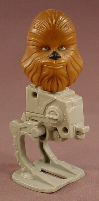 Star Wars Chewbacca Wookie Wind-Up AT-AT Walking Bobblehead Toy, 5 3/4 Inches Tall, 2008 McDonalds