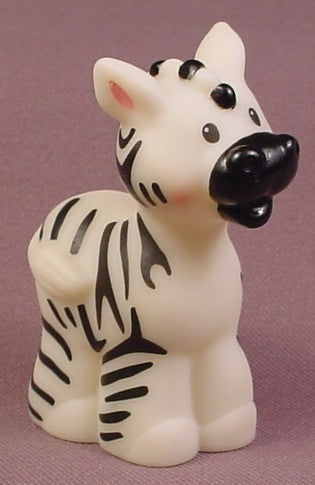 Fisher Price 2002 Female Zebra Animal Figure With Pink Ears & Cheek