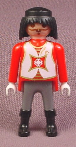 Playmobil Adult Male Musketeer Figure In A Red & White Tunic