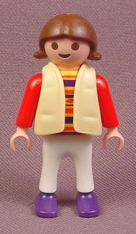 Playmobil Female Girl Child Figure In A Light Yellow Down Vest