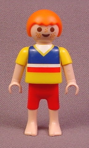 Playmobil Male Boy Child Figure In A Yellow Shirt