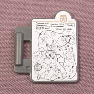 Playmobil Dark Gray Clipboard With Map Sticker, 3041 3079 3126 3136