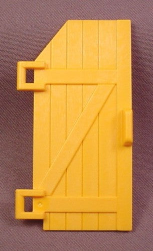 Playmobil Yellow Orange Left Side Wooden Slat Door With Hinges