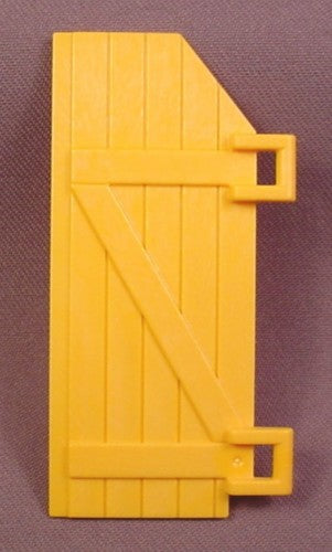 Playmobil Yellow Orange Right Side Wooden Slat Door With Hinges