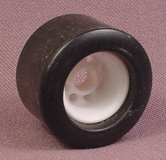 Playmobil Black Slick Rear Race Car Tire With White Hub, 3147
