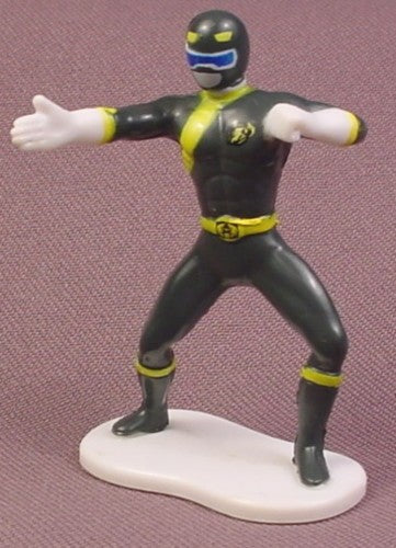 Power Rangers Black Ranger PVC Figure on Base, 2 3/8 " tall, 2000 Ba