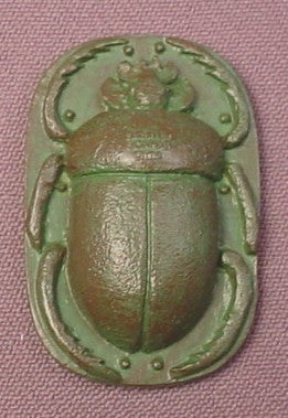 Egyptian Scarab with Hieroglyphs on the Back PVC Figure, 1 5/8"
