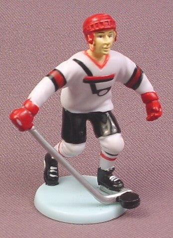 Hockey Player Cake Topper Figure on Base, 2 1/2" tall, 2002 Decopac