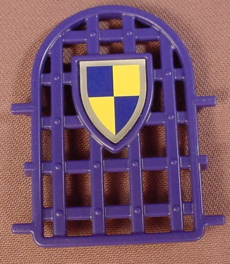 Playmobil Dark Blue Small Barred Window With An Arched Top & A Shield On The Front, Arch, 2 3/8 Inches Tall, 3268 7761, 30 24 8260