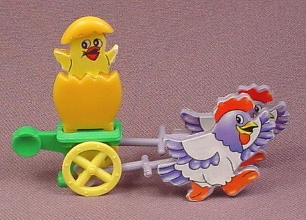 Kinder Surprise 1997 Chick in Egg Cart Pulled By Chickens, K97N92