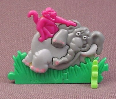 Kinder Surprise 1997 Plastic Puzzle, Elephant & Monkey, Dark Head