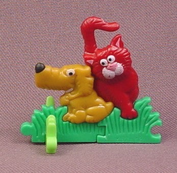 Kinder Surprise 1997 Plastic Puzzle, Brown Dog & Red Cat K97N12B