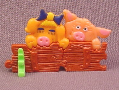 Kinder Surprise 1997 Plastic Puzzle, Pigs, Orange Girl Pig, K97N14
