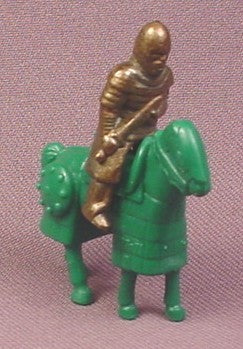 Kinder Surprise 1997 Metal Knight Figure on Dark Green Horse