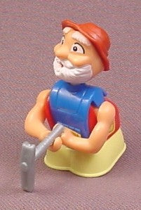 Kinder Surprise 2002 Miner, Blue Vest, Yellow Base, K02N91C