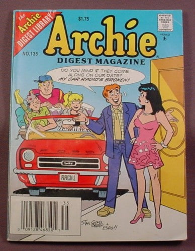Archie Digest Magazine Comic #135, July 1995, Good Condition, Crease